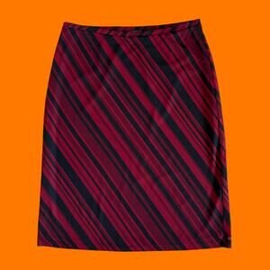 90's 00's vintage red and black striped mesh y2k skirt MEDIUM express